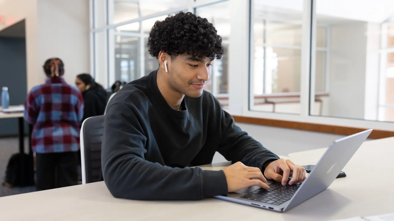 student studying