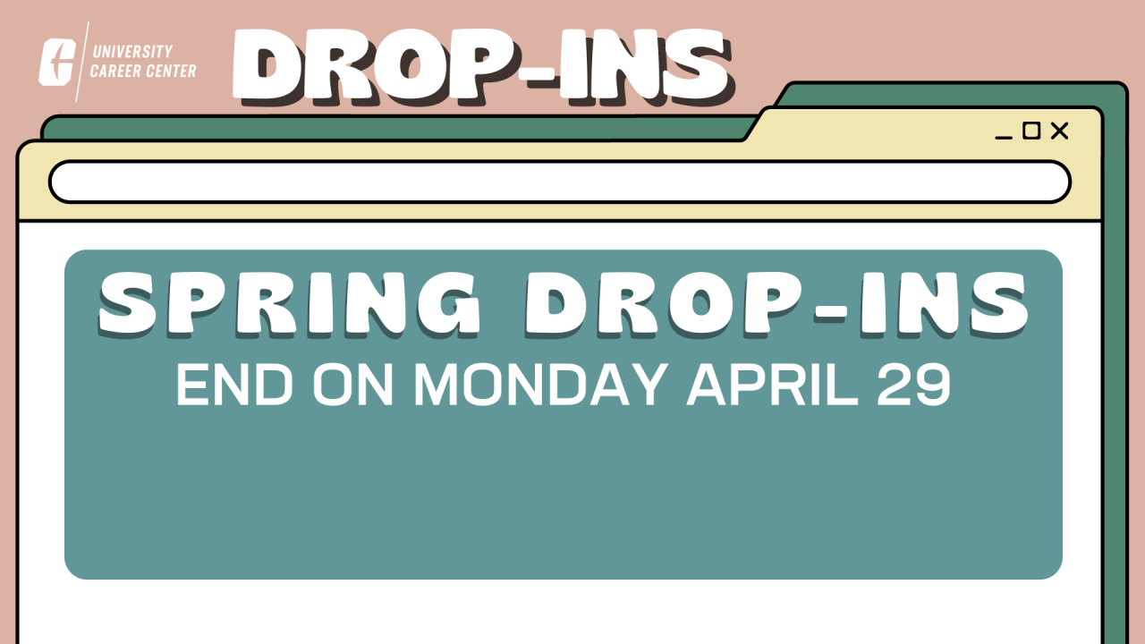 Spring drop ins end on monday april 29