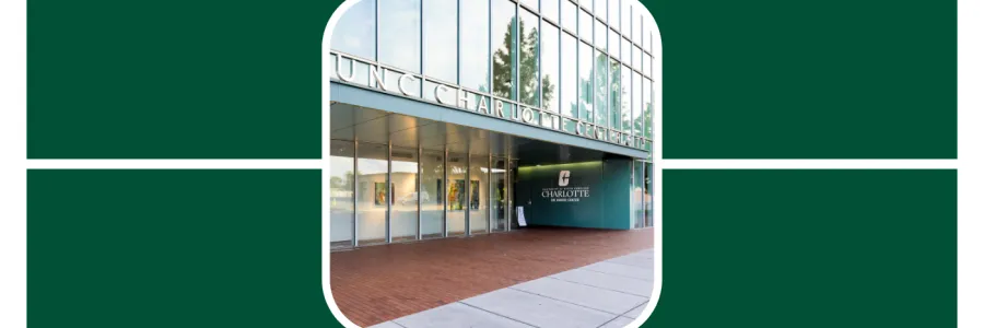 Image of UNCC center city downtown building's front doors