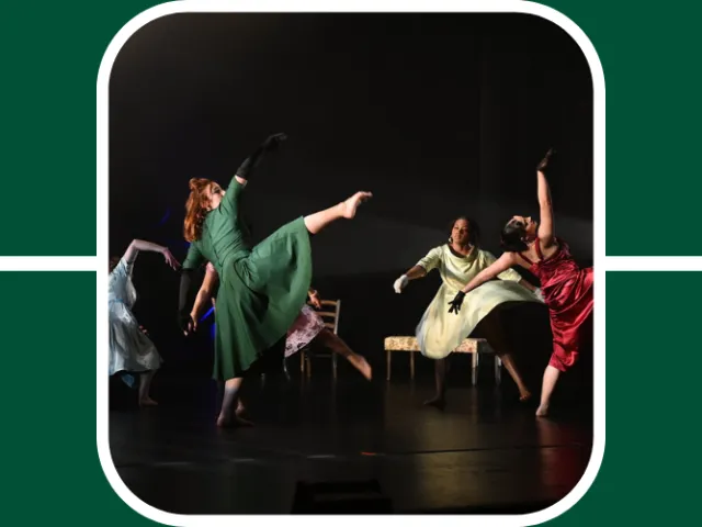 UNC Charlotte Dance students perform on stage.