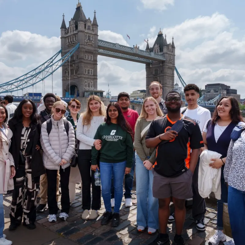 students at tower bridge