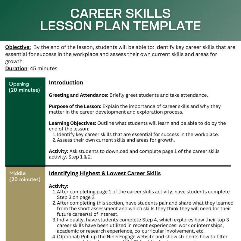 career skills lesson plan