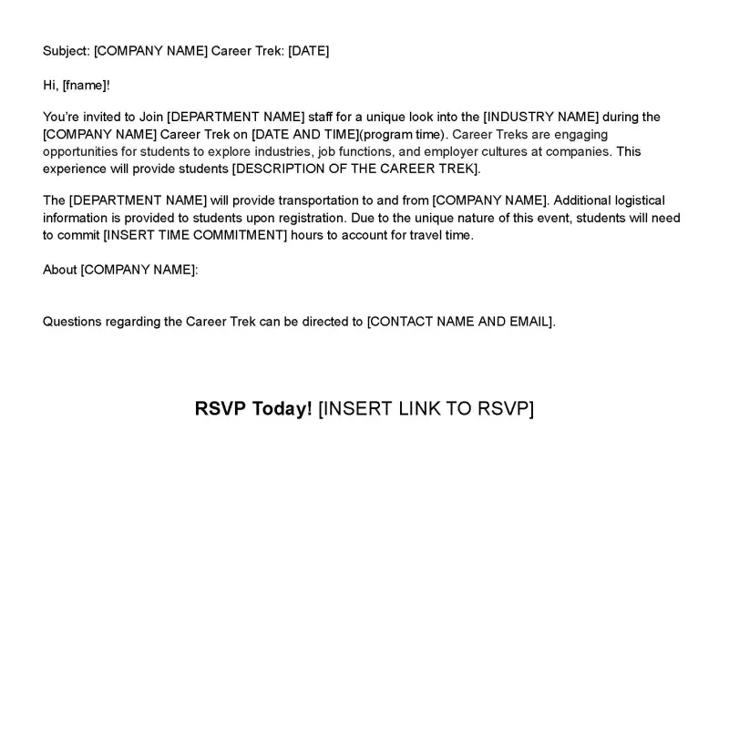 career trek marketing email