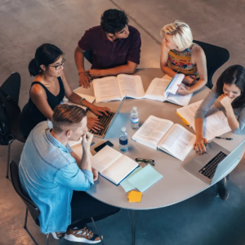 students working