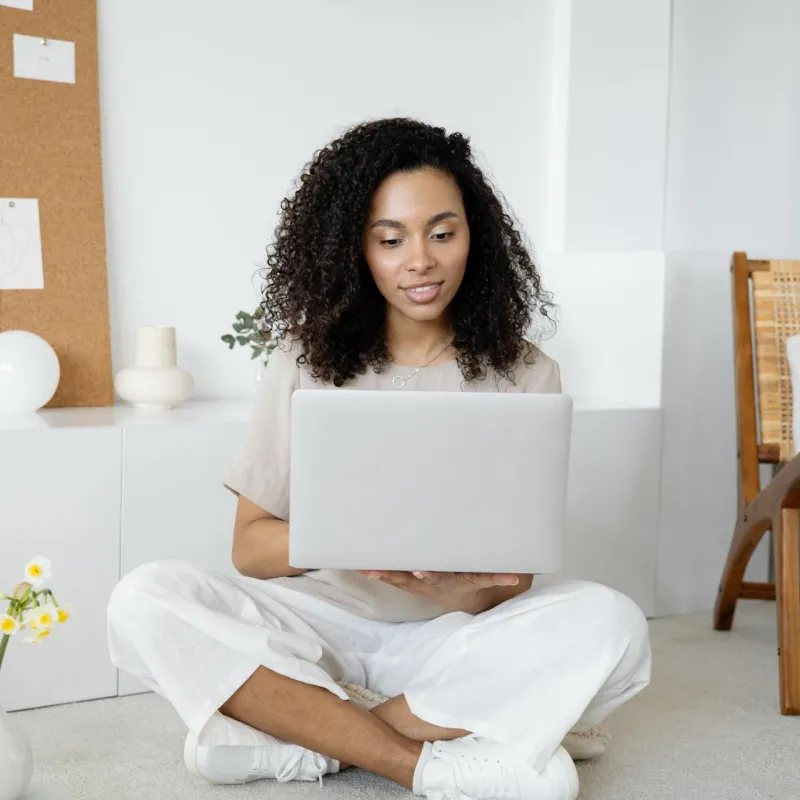 Woman working on computer