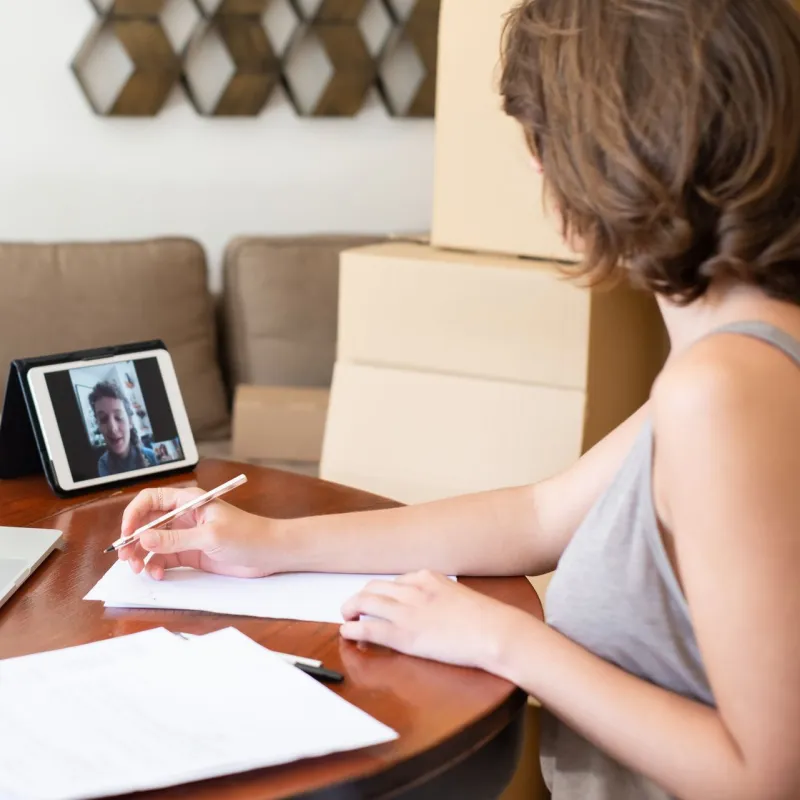 Woman working at computer