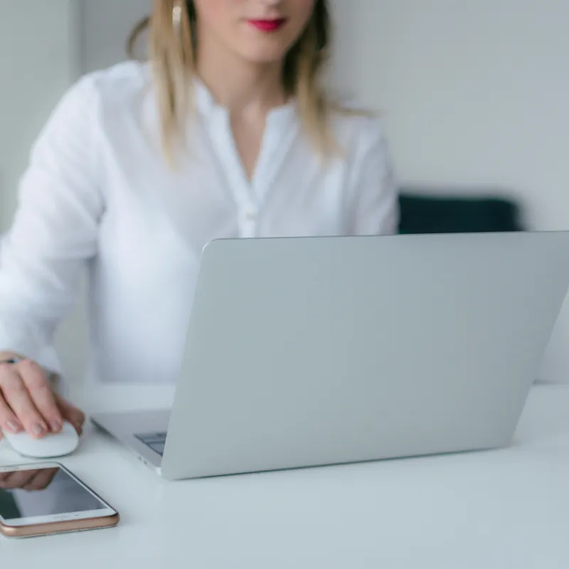 Woman working on computer