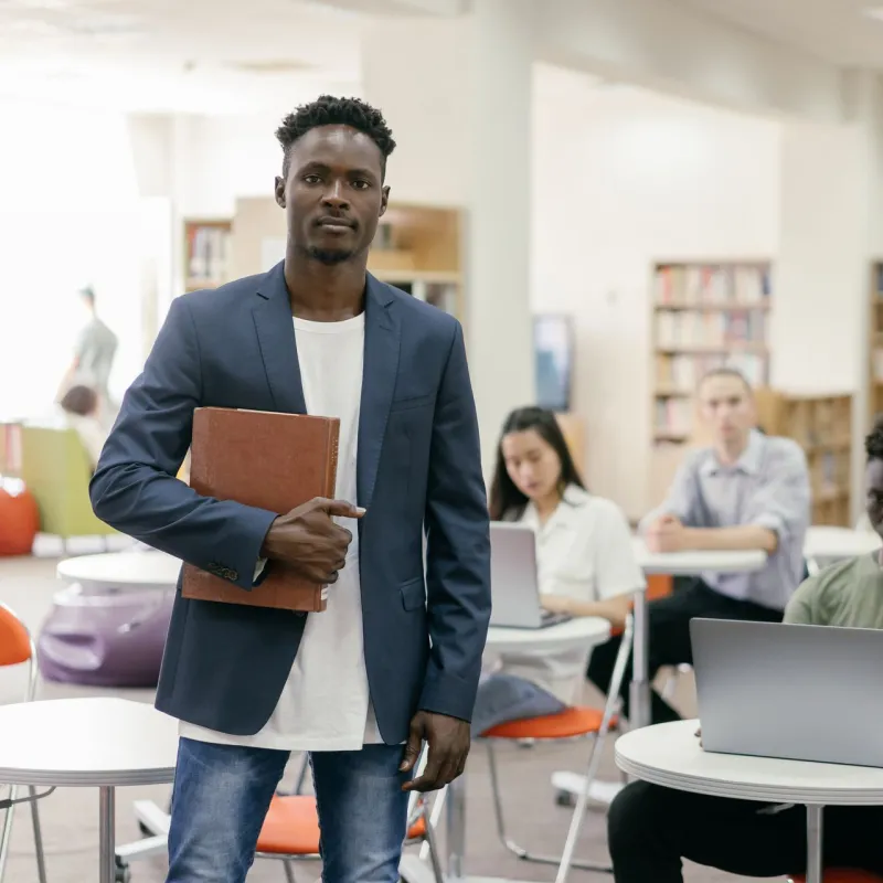 Man standing in classroom