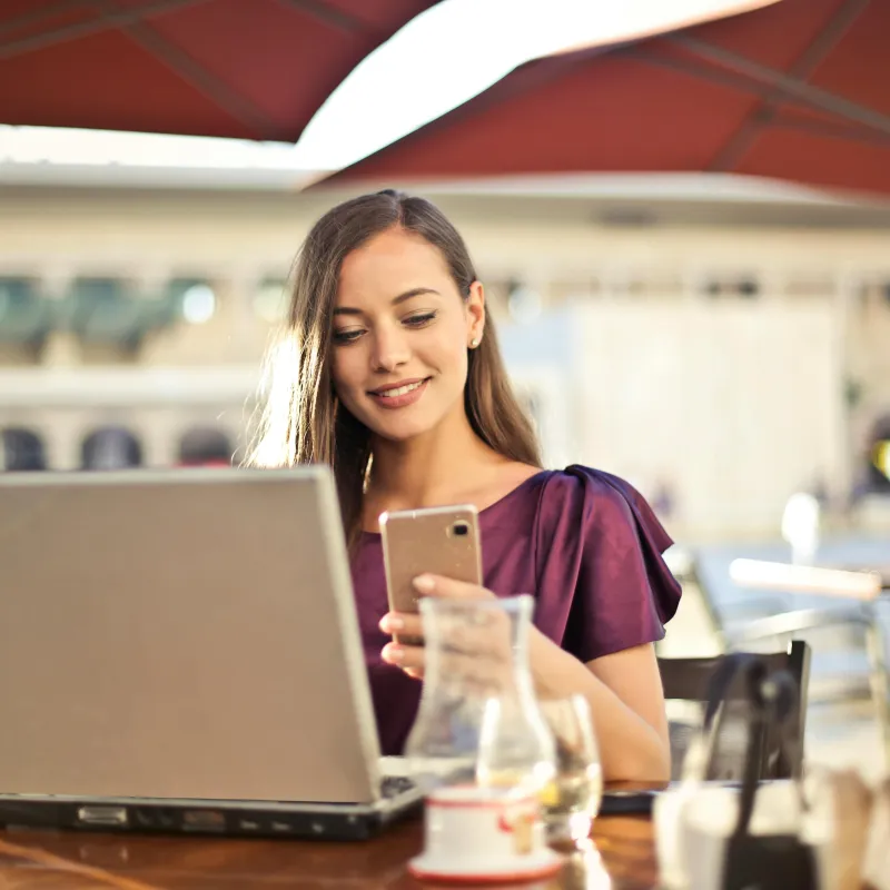 Girl working on computer