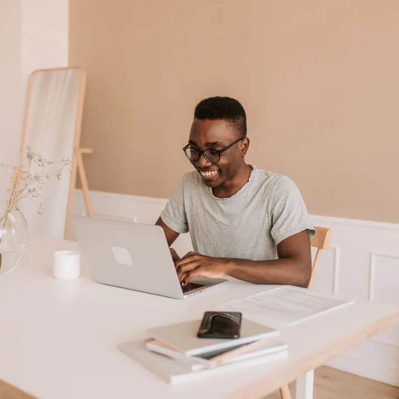 Man sitting at computer