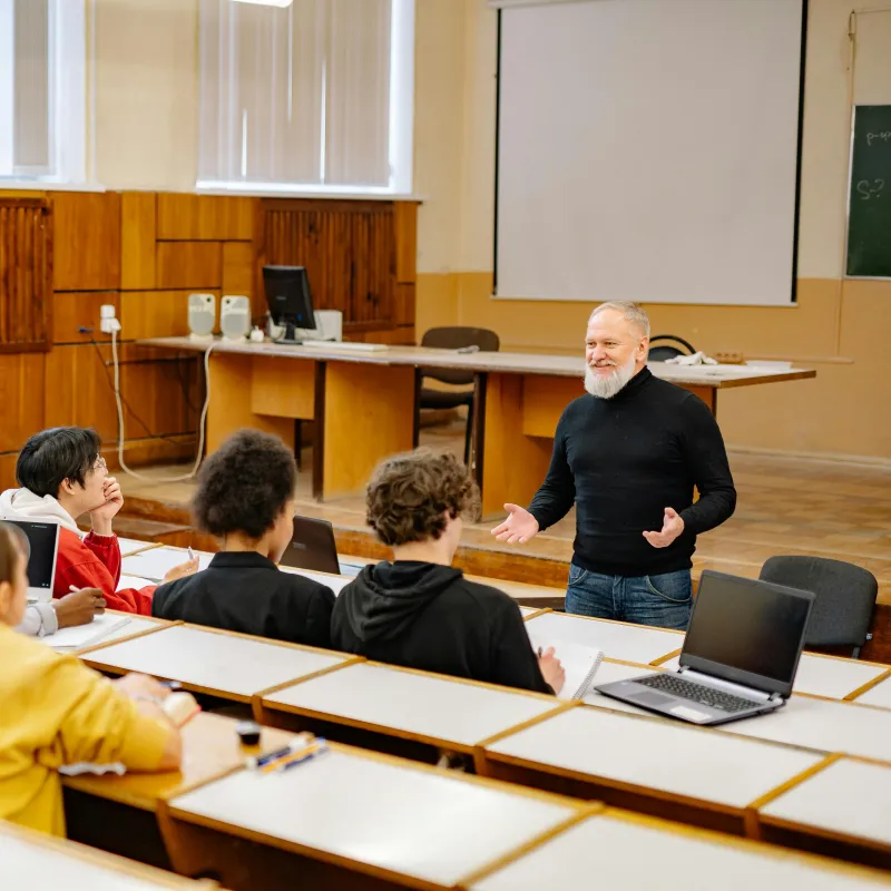 Man teaching in a classroom
